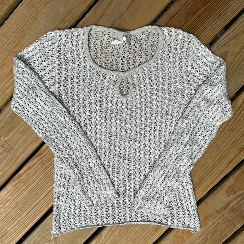 TWH by Anthropologie cream knit sweater long sleeve